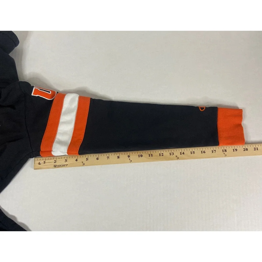 Champion‎ Finley Pullover Hoodie Black Orange White Stripe Size M